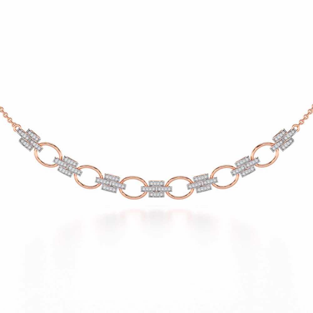Regal Lace Silver Necklace - Rose Gold - Image 1