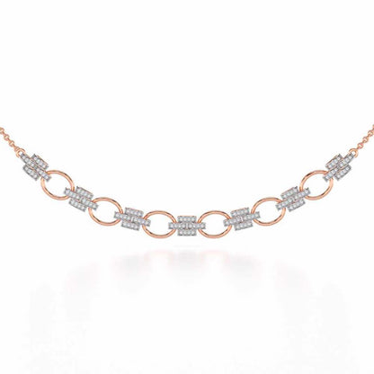 Regal Lace Silver Necklace - Rose Gold - Image 1
