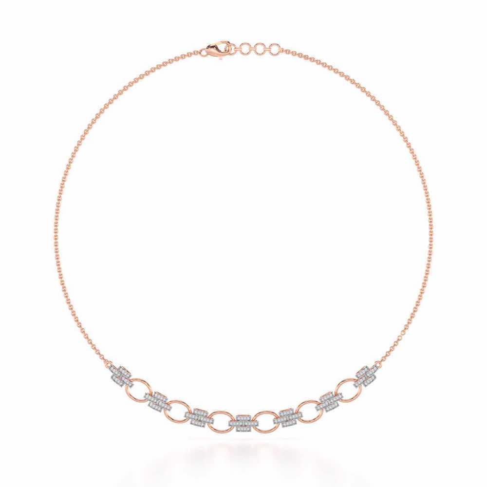 Regal Lace Silver Necklace - Rose Gold - Image 2