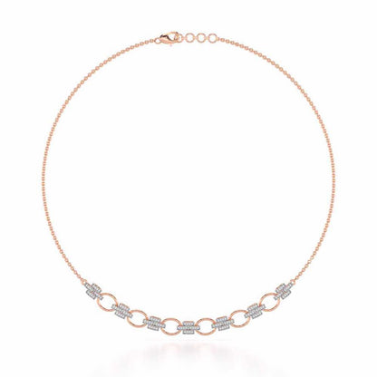 Regal Lace Silver Necklace - Rose Gold - Image 2