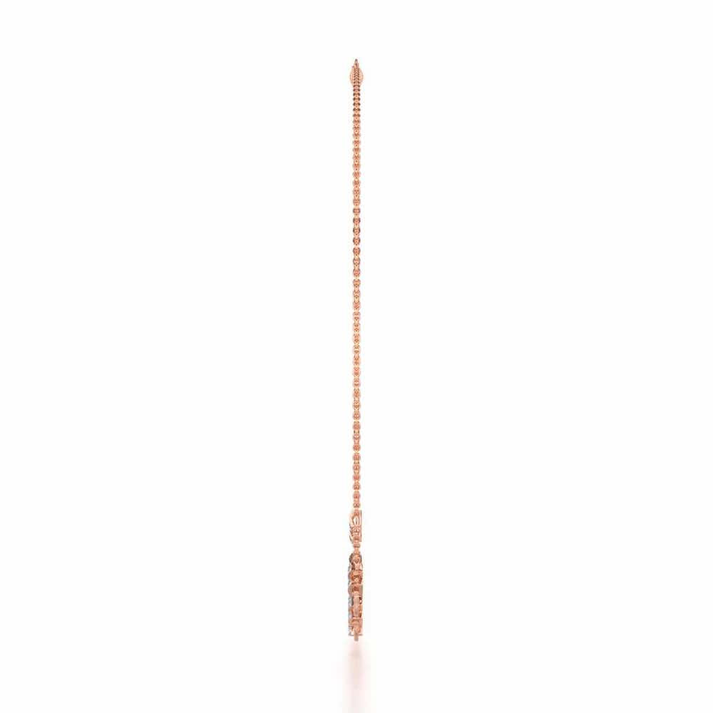 Regal Lace Silver Necklace - Rose Gold - Image 4