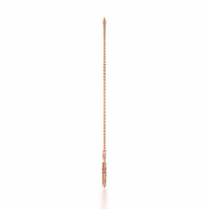 Regal Lace Silver Necklace - Rose Gold - Image 4