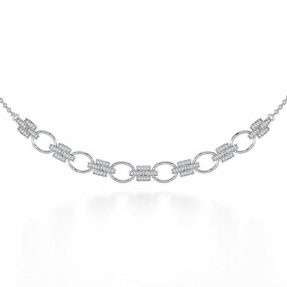 Regal Lace Silver Necklace - White Gold - Image 1