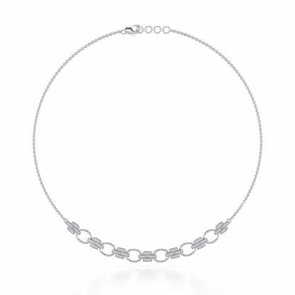 Regal Lace Silver Necklace - White Gold - Image 2