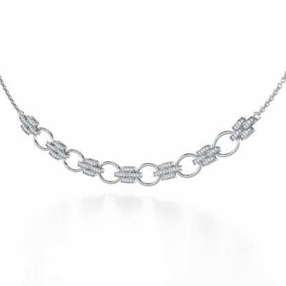 Regal Lace Silver Necklace - White Gold - Image 3