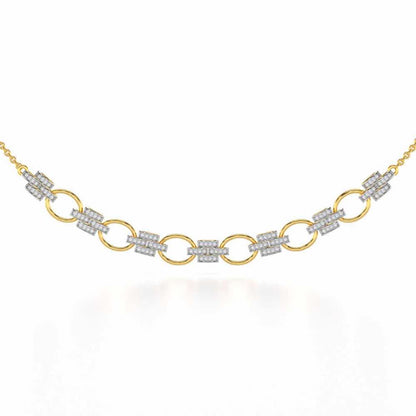 Regal Lace Silver Necklace - Yellow Gold - Image 1
