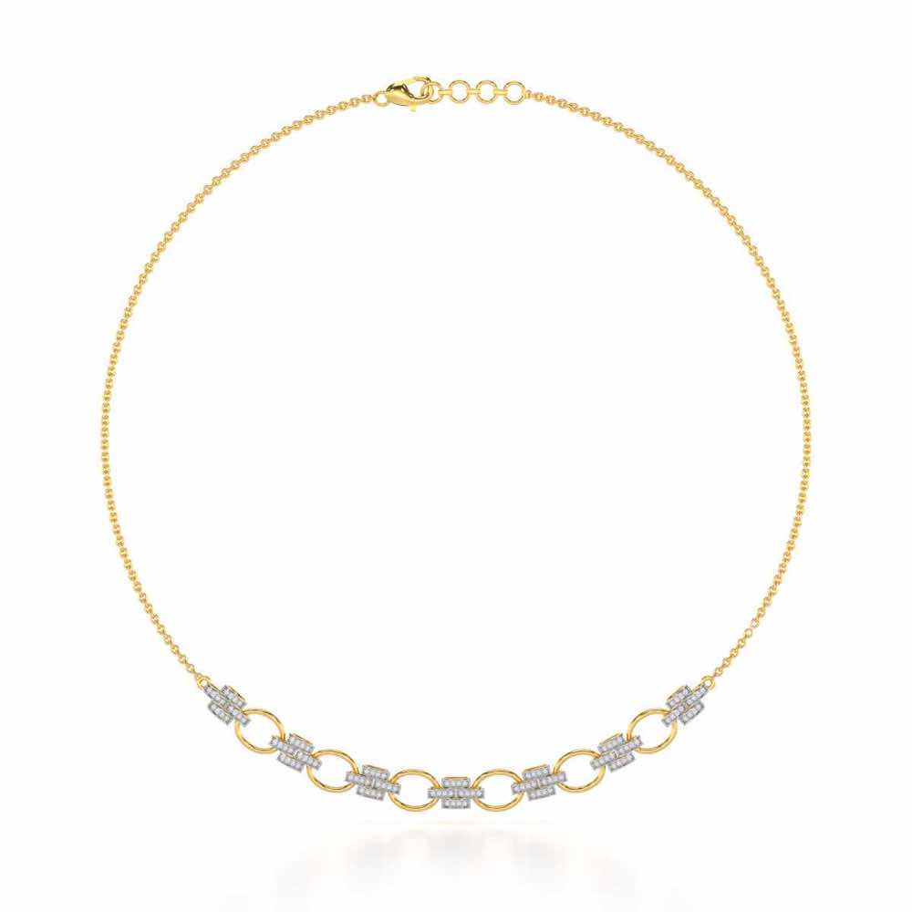 Regal Lace Silver Necklace - Yellow Gold - Image 2