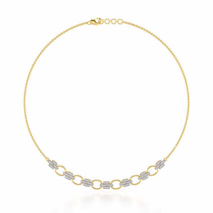 Regal Lace Silver Necklace - Yellow Gold - Image 2