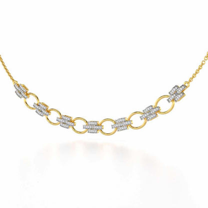 Regal Lace Silver Necklace - Yellow Gold - Image 3