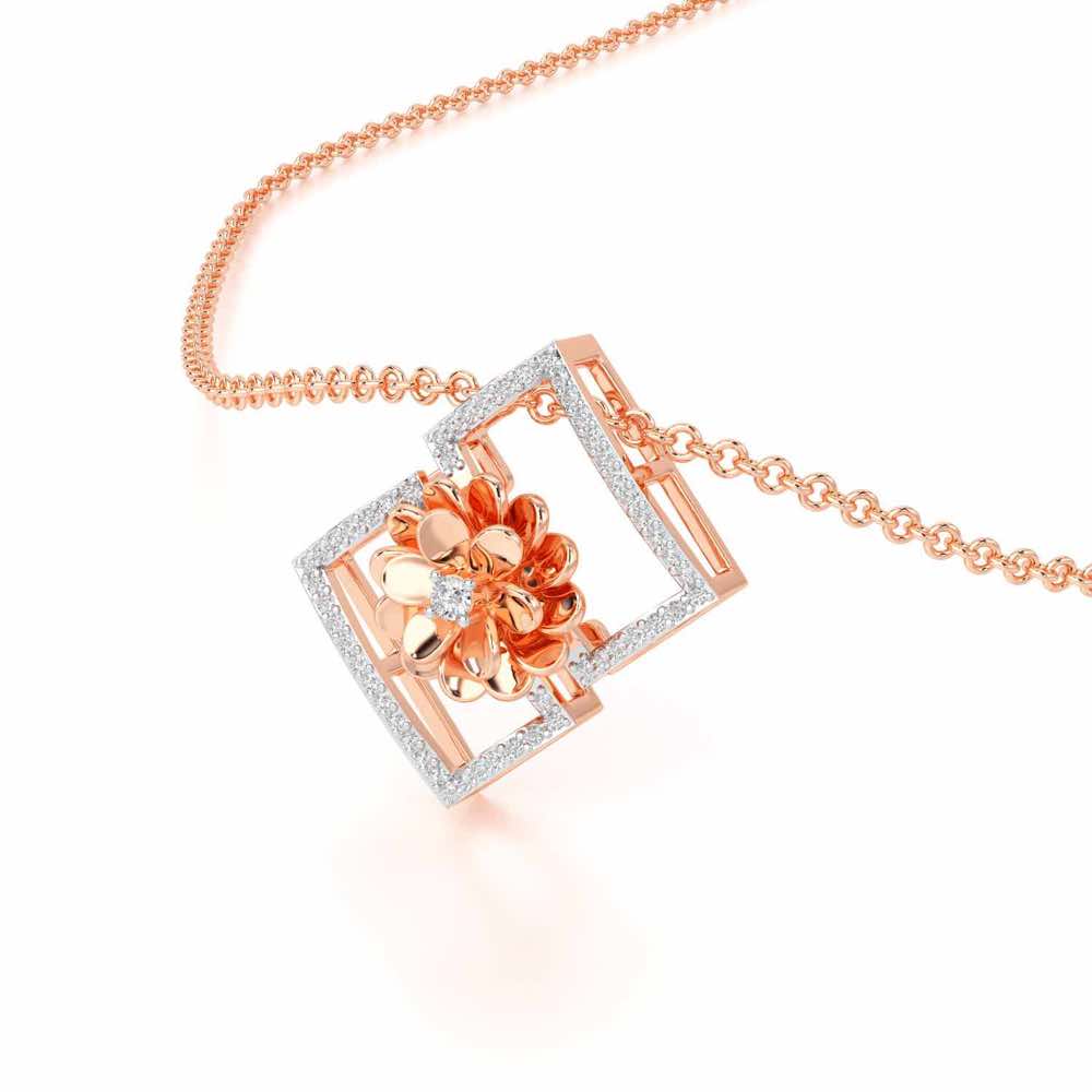 Regal Opulence Silver Pendant - Rose Gold - Image 2