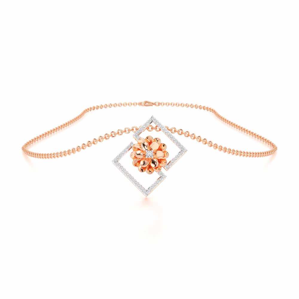 Regal Opulence Silver Pendant - Rose Gold - Image 3