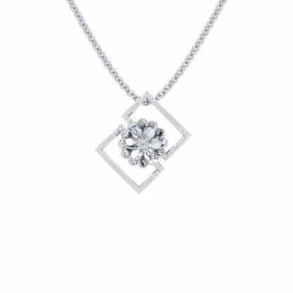 Regal Opulence Silver Pendant - White Gold - Image 1