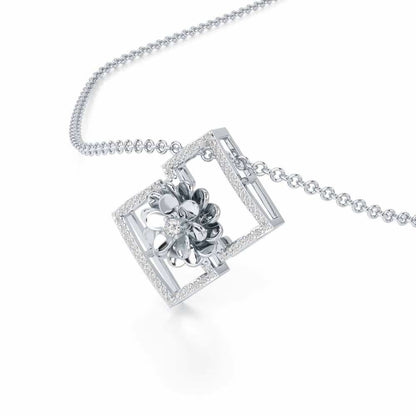 Regal Opulence Silver Pendant - White Gold - Image 2