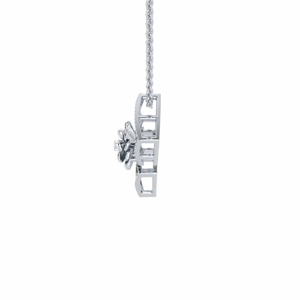 Regal Opulence Silver Pendant - White Gold - Image 4