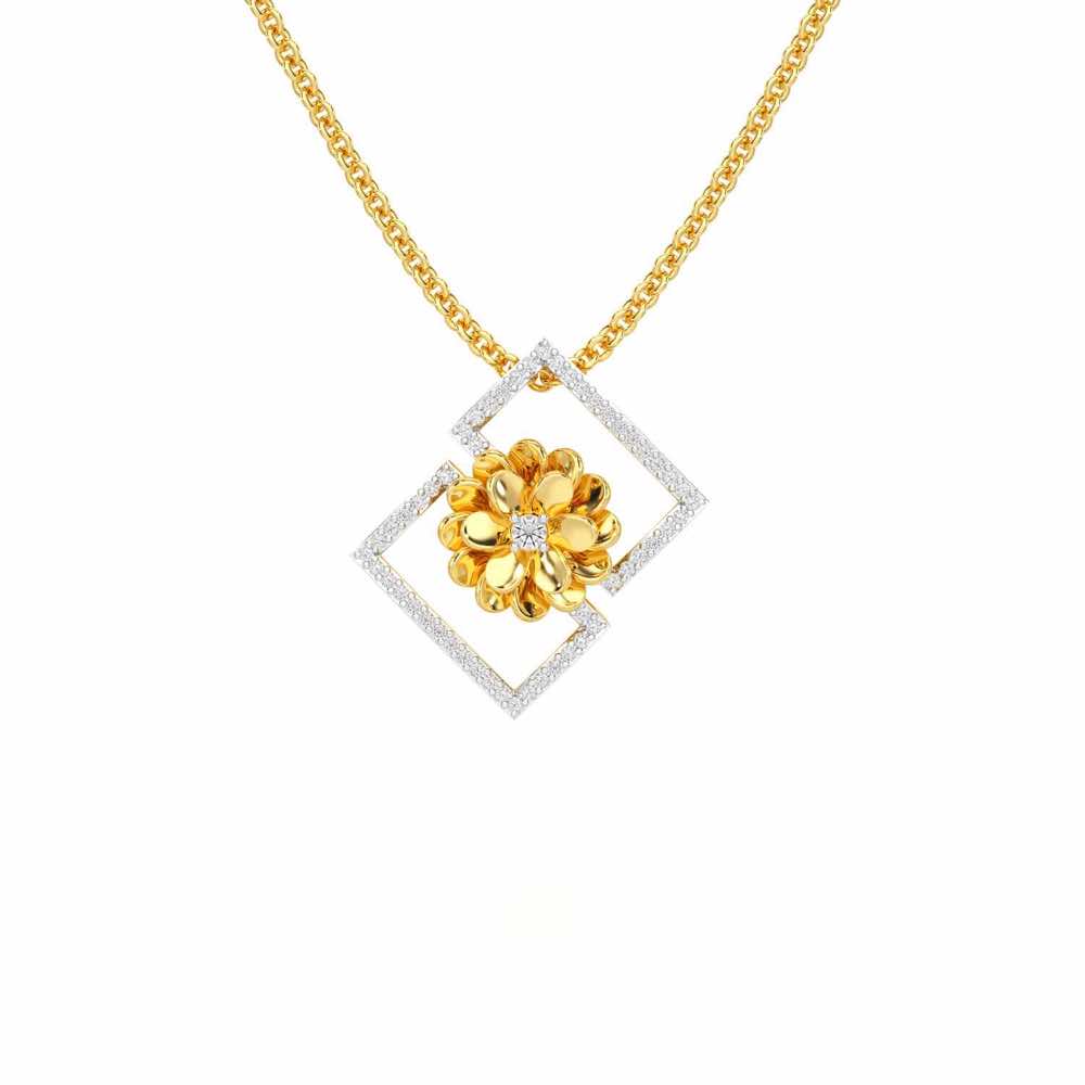 Regal Opulence Silver Pendant - Yellow Gold - Image 1