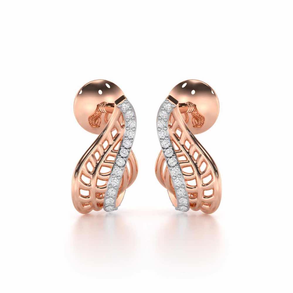 Regal Reflections Silver Stud Earrings - Rose Gold - Image 1