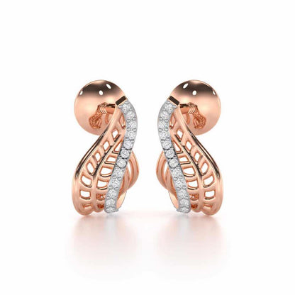 Regal Reflections Silver Stud Earrings - Rose Gold - Image 1