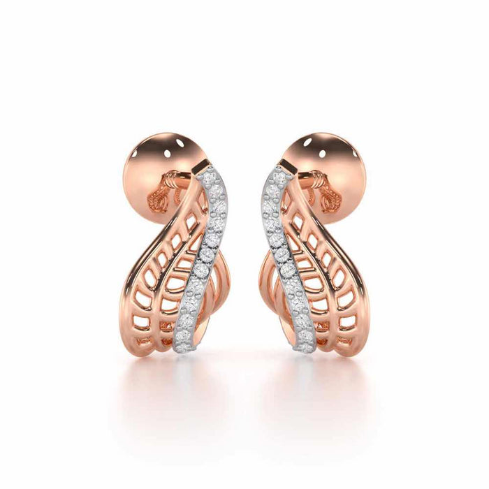 Regal Reflections Silver Stud Earrings - Rose Gold - Image 1