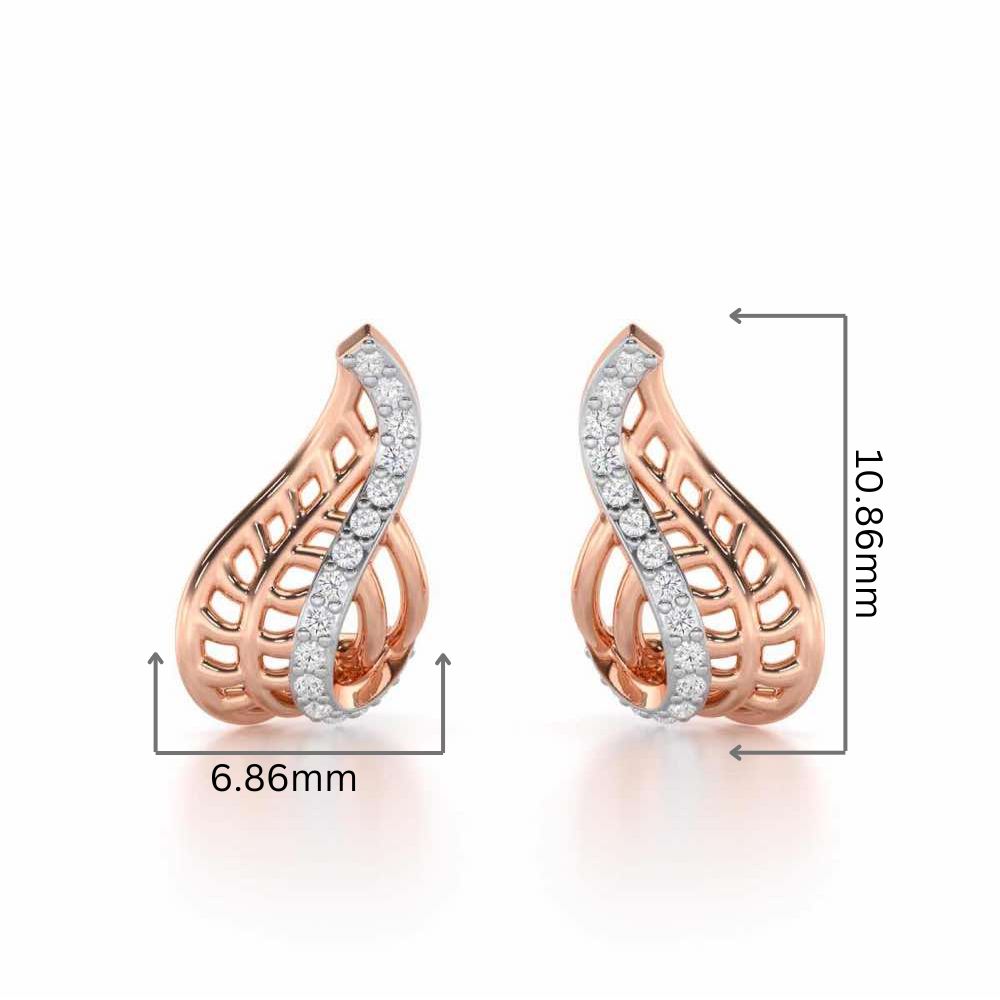 Regal Reflections Silver Stud Earrings - Rose Gold - Image 2