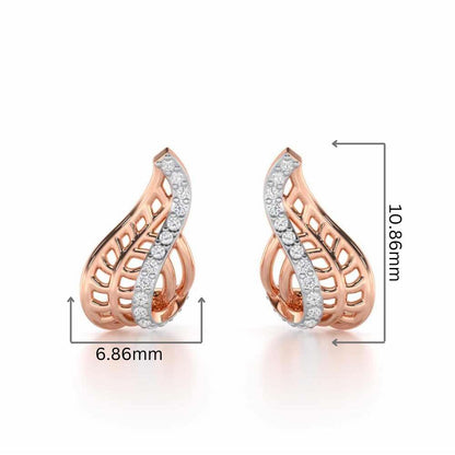 Regal Reflections Silver Stud Earrings - Rose Gold - Image 2