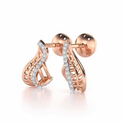 Regal Reflections Silver Stud Earrings - Rose Gold - Image 3