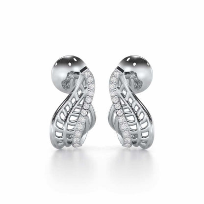 Regal Reflections Silver Stud Earrings - White Gold - Image 1
