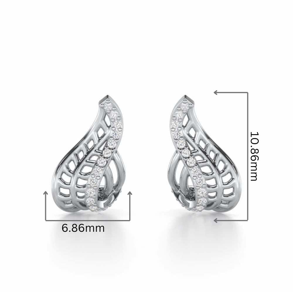 Regal Reflections Silver Stud Earrings - White Gold - Image 2