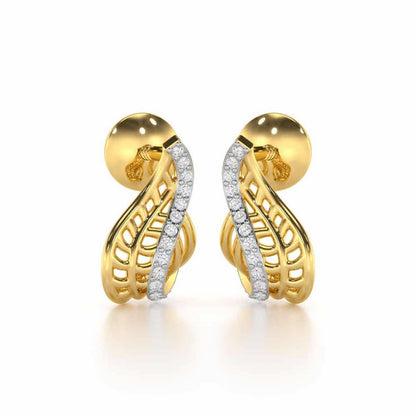 Regal Reflections Silver Stud Earrings - Yellow Gold - Image 1