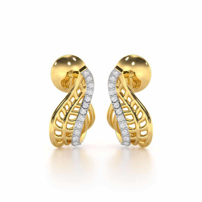 Regal Reflections Silver Stud Earrings - Yellow Gold - Image 1