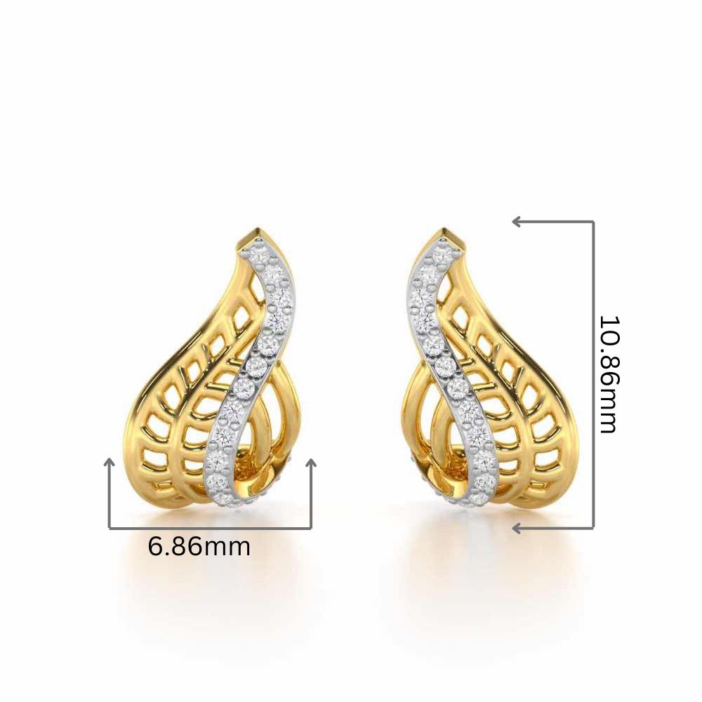 Regal Reflections Silver Stud Earrings - Yellow Gold - Image 2
