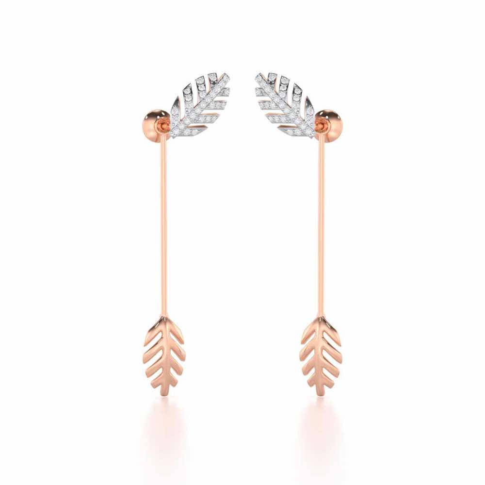 Regal Resplendence Silver Drop Earrings - Rose Gold - Image 1