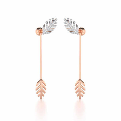 Regal Resplendence Silver Drop Earrings - Rose Gold - Image 1