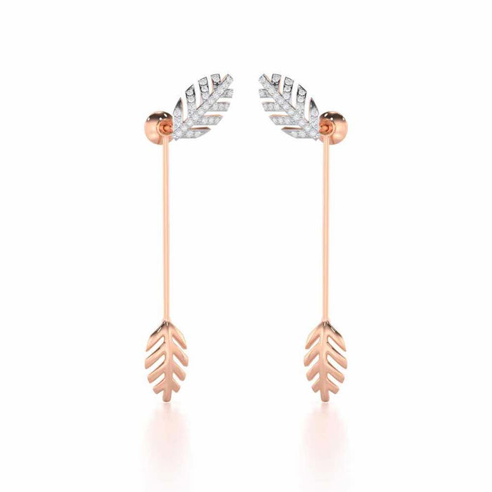 Regal Resplendence Silver Drop Earrings - Rose Gold - Image 1