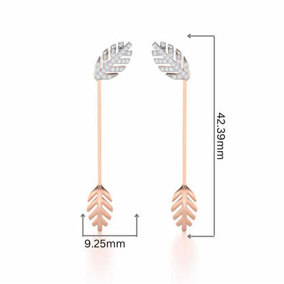 Regal Resplendence Silver Drop Earrings - Rose Gold - Image 2