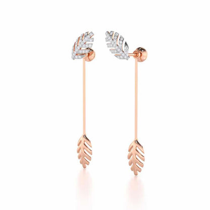 Regal Resplendence Silver Drop Earrings - Rose Gold - Image 3