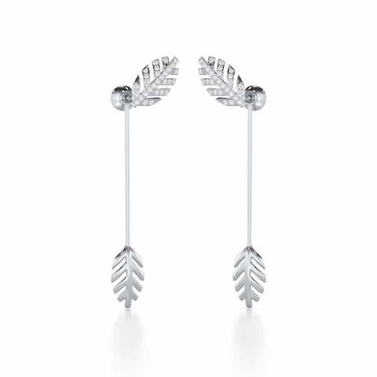 Regal Resplendence Silver Drop Earrings - White Gold - Image 1