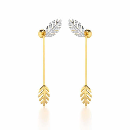Regal Resplendence Silver Drop Earrings - Yellow Gold - Image 1