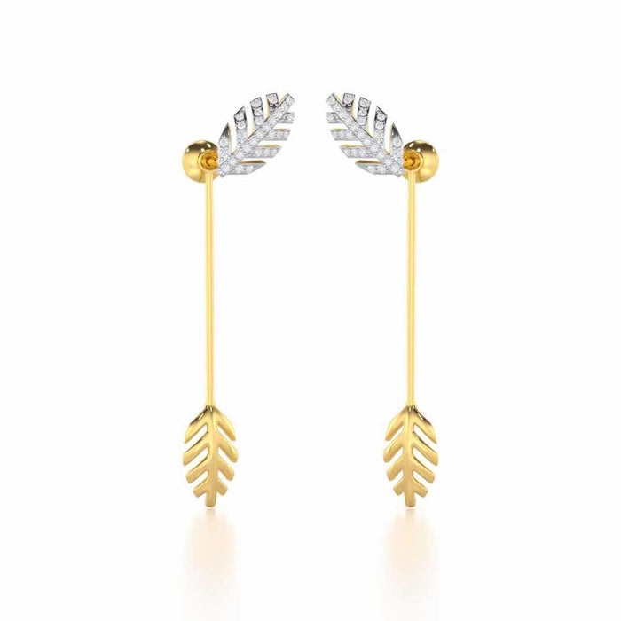 Regal Resplendence Silver Drop Earrings - Yellow Gold - Image 1