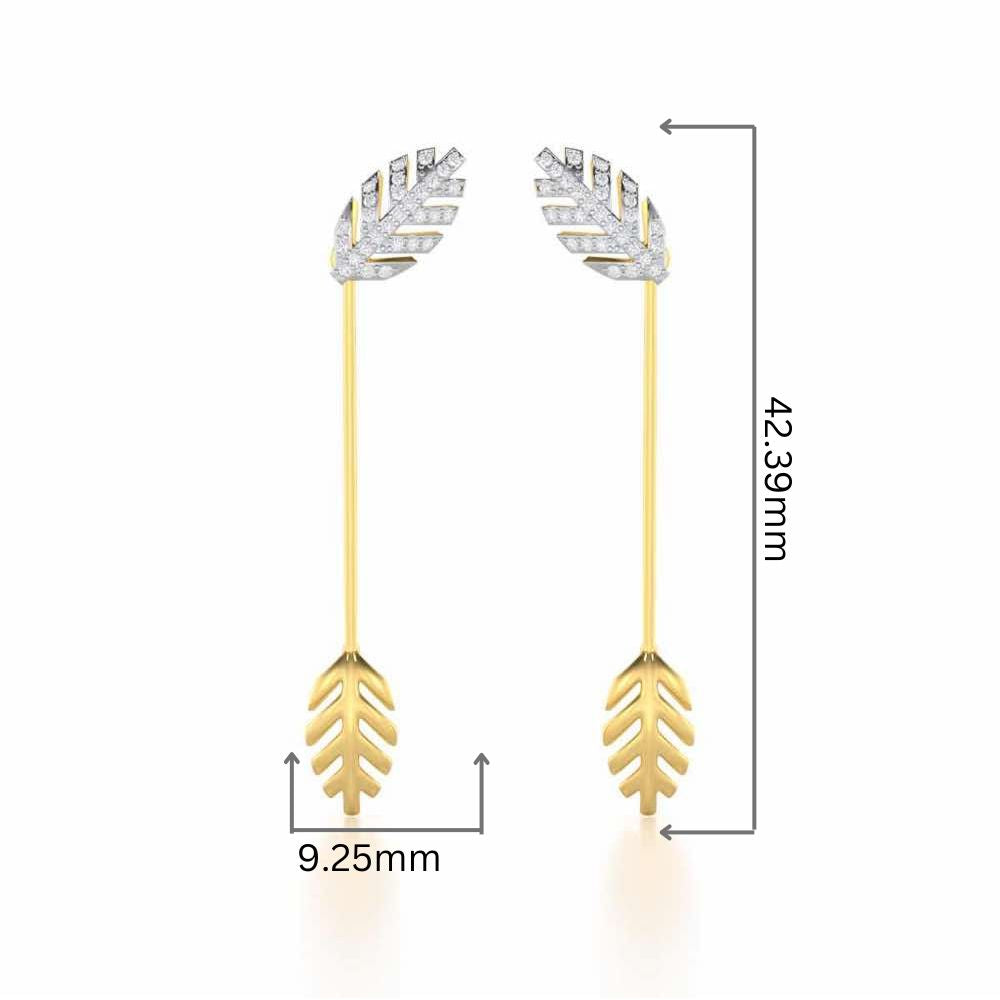 Regal Resplendence Silver Drop Earrings - Yellow Gold - Image 2