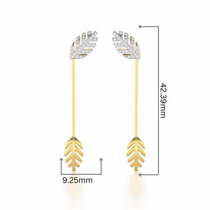Regal Resplendence Silver Drop Earrings - Yellow Gold - Image 2