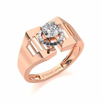 Regal Spark Solitaire Ring For Men - Rose Gold - Image 1