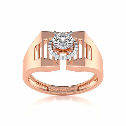 Regal Spark Solitaire Ring For Men - Rose Gold - Image 2