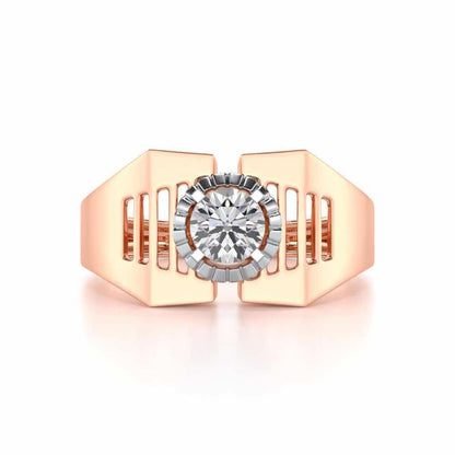 Regal Spark Solitaire Ring For Men - Rose Gold - Image 5