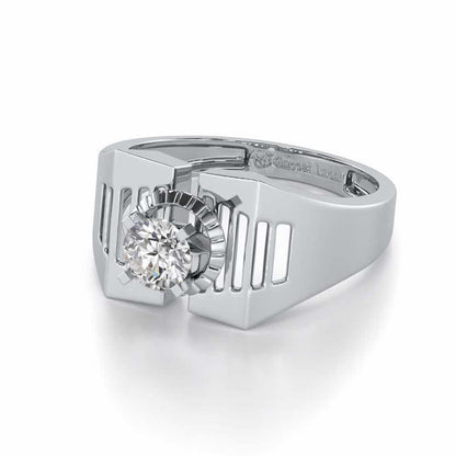 Regal Spark Solitaire Ring For Men - White Gold - Image 3