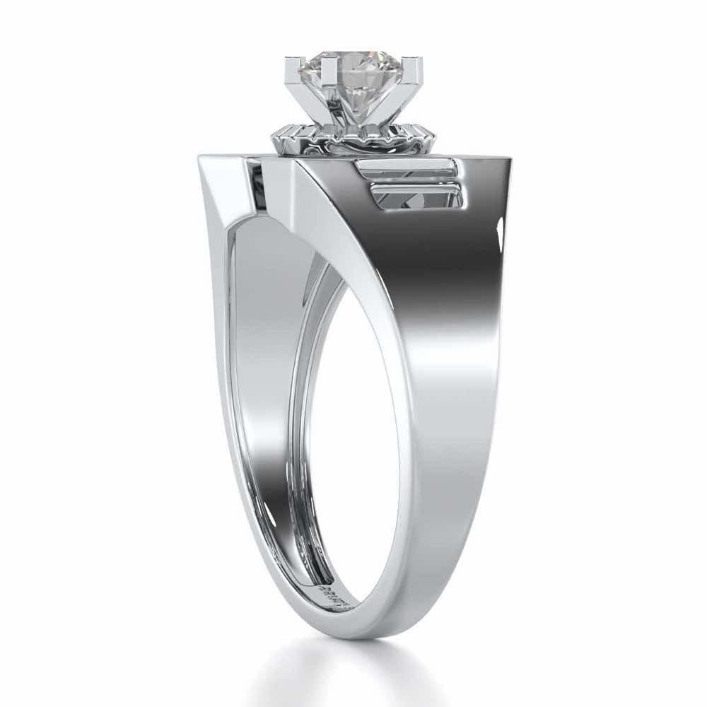 Regal Spark Solitaire Ring For Men - White Gold - Image 4