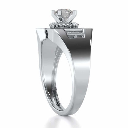 Regal Spark Solitaire Ring For Men - White Gold - Image 4