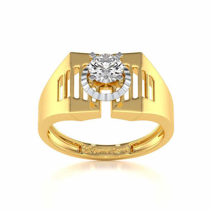 Regal Spark Solitaire Ring For Men - Yellow Gold - Image 2