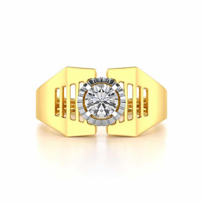 Regal Spark Solitaire Ring For Men - Yellow Gold - Image 5