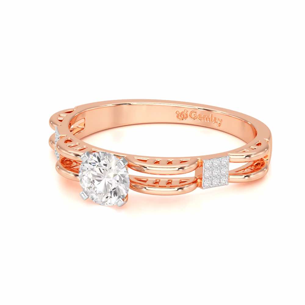 Regal Sparkle Solitaire Ring - Rose Gold - Image 2