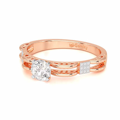 Regal Sparkle Solitaire Ring - Rose Gold - Image 2